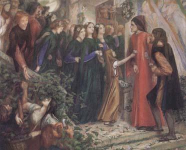 Dante Gabriel Rossetti Beatrice Meeting Dante at a Marriage Feast,Denies him her Salutation (mk28) Germany oil painting art